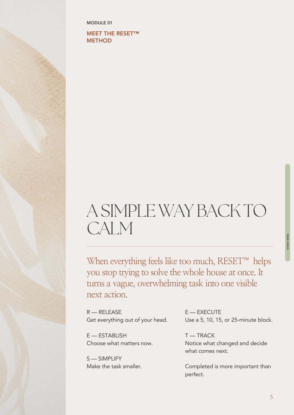 RESET method introduction page